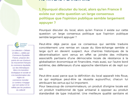 Pour un commerce équitable local et global, articuler la soif de proximité avec la nécessité d’agir au niveau planétaire
